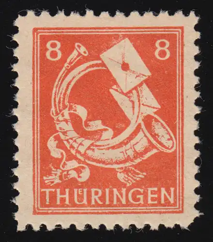 SBZ 96AYy marque libre 8 Pf, rouge orange à jaune-rouge, ** testé