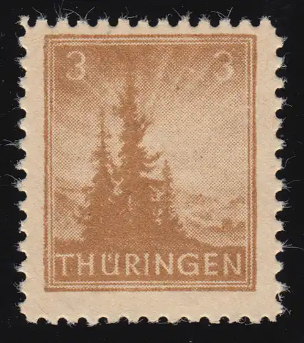 SBZ 92AYay Freimarke 3 Pf, orangebraun bis gelbbraun, ** postfrisch