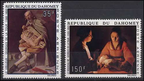 Dahomey: Maler Georges de La Tour Der Musikant & Geburt Christi, 2 Werte **