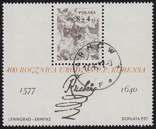 Polen: 400. Geburtstag von Peter Paul Rubens 1977, gestempelt Tarnów 17.6.77
