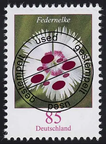 3116 fleur Plume 85 cents, O tamponné