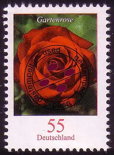 2669 Blume 55 C Gartenrose NASSKLEBEND, gestempelt O