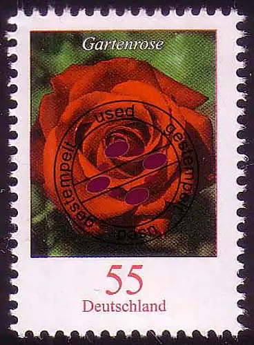 2669 fleur 55 C collant humide rose de jardin O tamponné