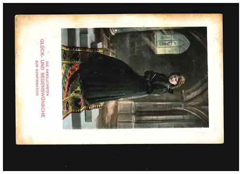 Confirmation Très Cher Bénédiction Filles Eglise Coloration Dresde 8.4.1911
