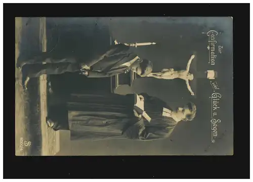 Confirmation bonne chance Bénédictions Père Jeune Eglise Croix Bible, Berlin 12.3.1910