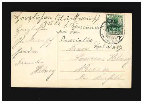 Kommunion Segenswünsche zur 1.Communion Mädchen vor Altar, Oberhausen 13.4.1912