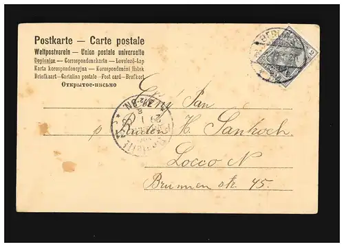 Ange gardien Deux anges, lystengel dans la main, gardent, Berlin 29.1.1903