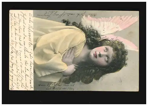 Noël Nouvel An An Engel avec des boucles Coloration, marché Rettenbach 30.12.1903