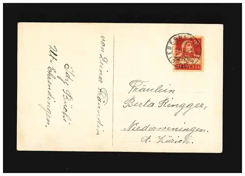 Confirmation Filles à genoux Bénédiction Bible Félicitations, Niederweningen 19.3.1921