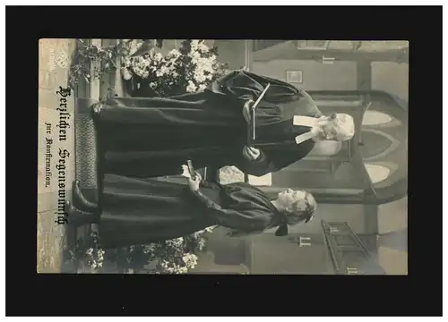 Confirmation Filles Père Bible Bénédiction, Niederweningen 17.3.1921