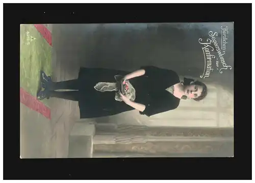 Confirmation Souhait de bénédiction fille boucle dans les cheveux Bible Coloration, inutilisé