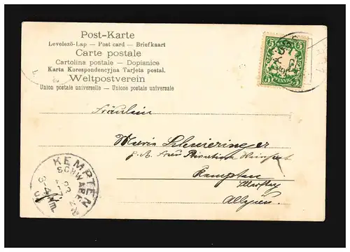 Noël Joyeux Jésus enfant crèche avec anges, Augsbourg /Remptes 23.12.1902