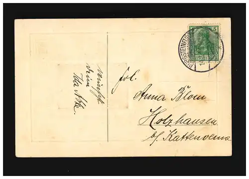 Confirmation Félicitations fille avec des anges en relief, Burgstein 14.3.1913