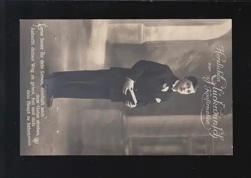 Confirmation Félicitations Jeune costume Bible mouche, Basse ou Basse-Witter 13.4.1935