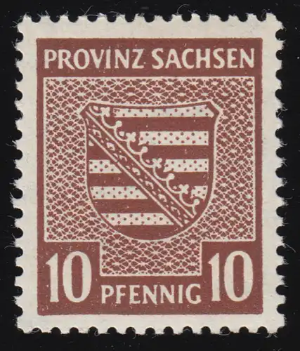 SBZ 78Xa Provinzwappen 10 Pf, Wz.1X, rötlichbraun, gezähnt, **