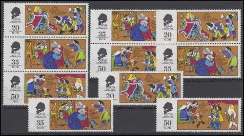 2096-2098 Märchen Des Kaisers neue Kleider, 3 ZD + 3 Ezm, Set postfrisch