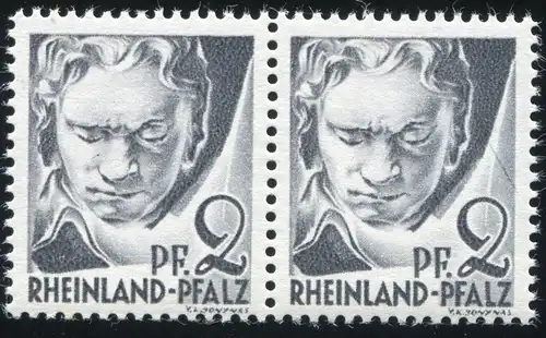 1 marque libre 2 Pf dans une paire avec PLF III sur la marque droite: couleur supérieure à 2, **