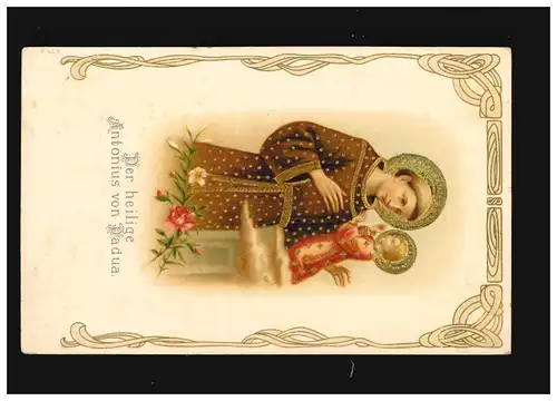 Nouvel An Saint An An de Padoue avec l'Enfant de Jésus, four à boulettes 29.12.1906