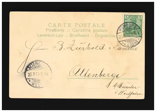 Pâques Joyeux Ange Trompette Veilchen Kranz Homburg /Altenbeken 23.+26.3.1902