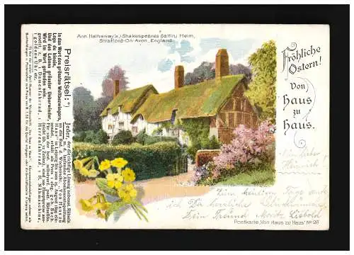 Ostern Fröhliche Haus Ann Hathaways Heim England, Wurzen / Meerane 11.+12.4.1899