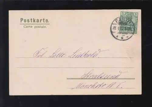 Ostern Fröhliche Engel lockige Haare Blüten Goldprägeschrift, Barth 28.3.1902