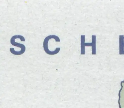 Bloc 38 SDW: point bleu à droite sous C de DEUTSCHER sur le bord gauche du bloc, **