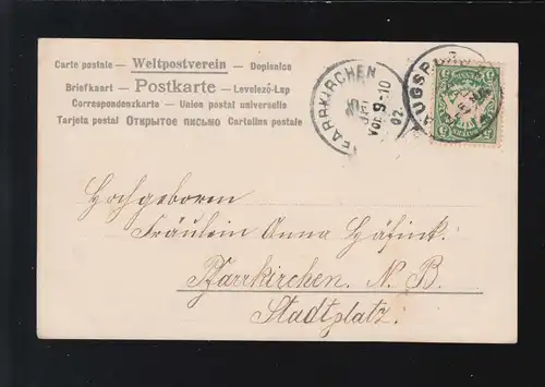 Anna Félicitations Augsburg / Parfärkirchen 24. + 25.07.1902