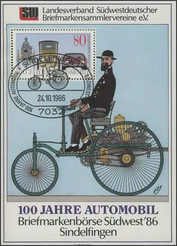 Sonderdruck Ausstellungsblock Sindelfingen Auto 1987
