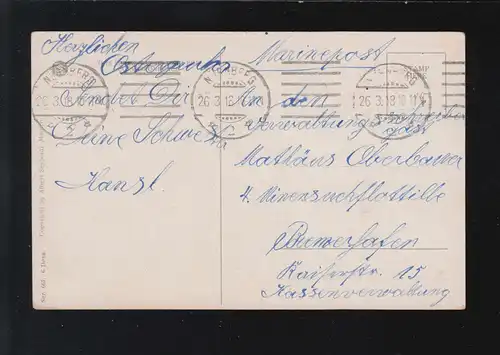 Caricature AK Mickey et Dicky l'ont déjà reçu Boben Marinepost, Nuremberg 26.3.1918