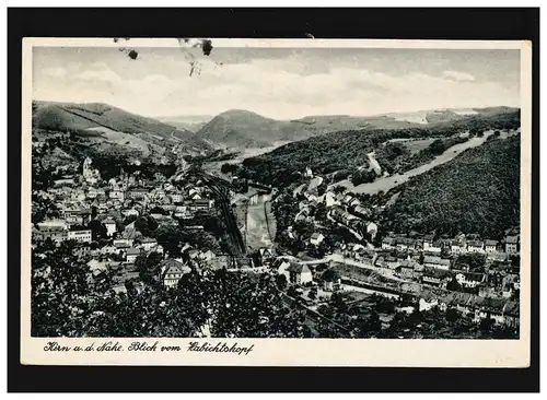 AK Kirn an der Nahe, Panorama Blick vom Habichtskopf, Feldpost, Kirn 1.5.1943