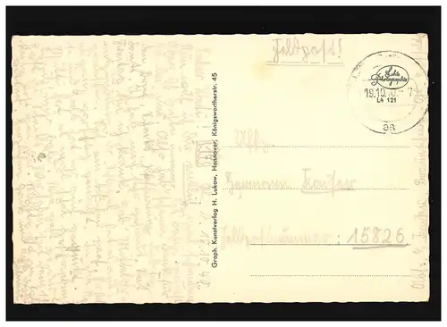 AK Braunswick Till Eulenspiegel Punnen, Feldpost, couru 19.10.1940