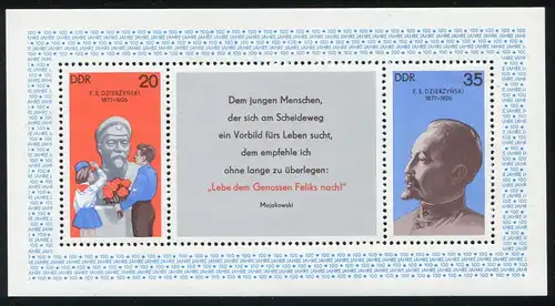 Block 49 Dzierzynski mit PLF Strich oben an der Mütze des Mädchens, **