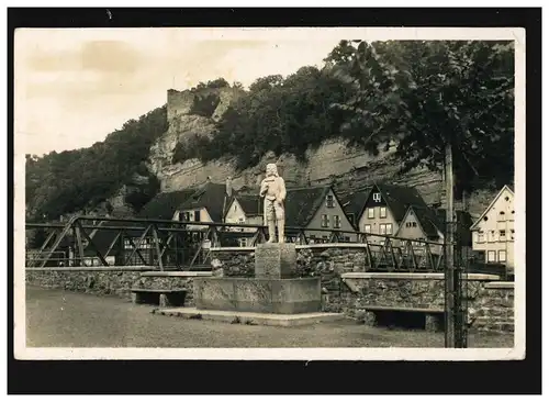 AK Mühlacker Enz Ruine Lödelstelz Monument Henry Arnaud, Müllaker 14.10.1941