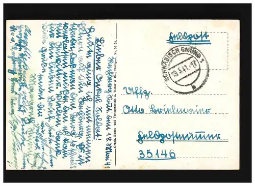 AK Burg Hohenrechberg, Feldpost, Schwäbisch Gmünd 19.05.1941