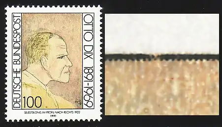 1573 Dix 100 Pf, PLF Rahmenbruch über Kopf, Feld 35 **