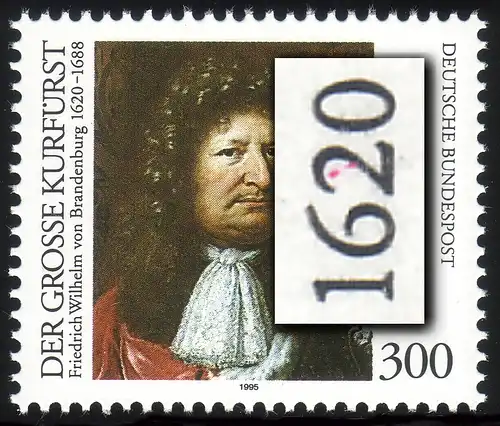 1781 Großer Kurfürst mit PLF: rote Striche in der 2 von 1620, Feld 10, **