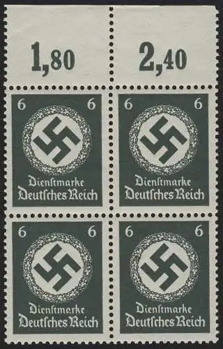 135yPOR Eichenkranz 6 Pf WAAGERECHTE Riffelung, OR-Vbl. postfrisch **