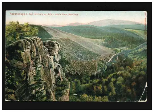 AK Rabenklippe bei Bad Harzburg mit Blick nach dem Brocken, ungebraucht