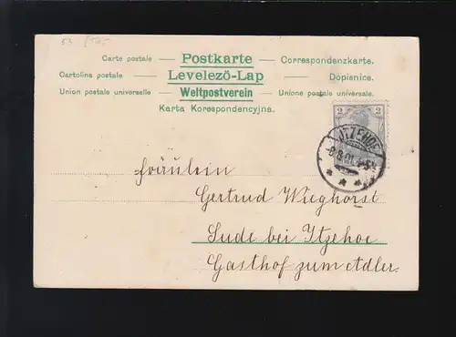 Espagne femme dans la costume Bolero castagnette danseuse armoiries, Itzehoe 8.8.2001