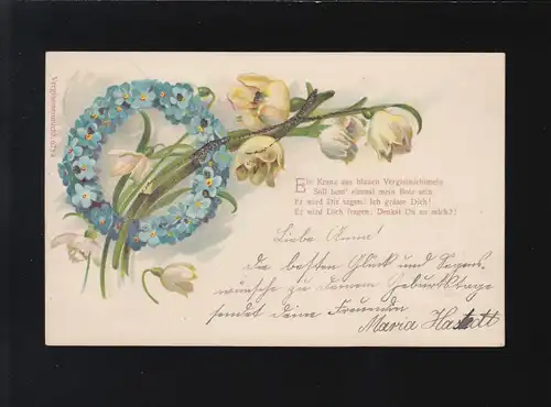 Une couronne en bleuNe pas oublier mes fleurs Couronne, Sortez de la zeven 6.+7.2.1901