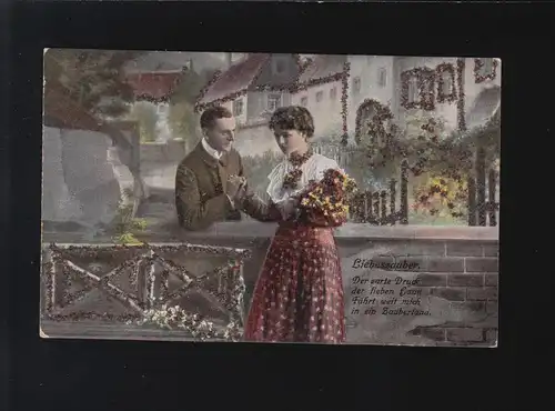 Liebeszauber Pärchen Mauer Stadt, Der zarte Druck der lieben Hand Hamm 16.7.1927