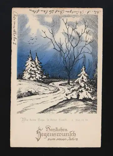 Segenswunsch Neujahr, Wie deine Tage so deine Kraft Bad Salzuflen 30.12.1927 