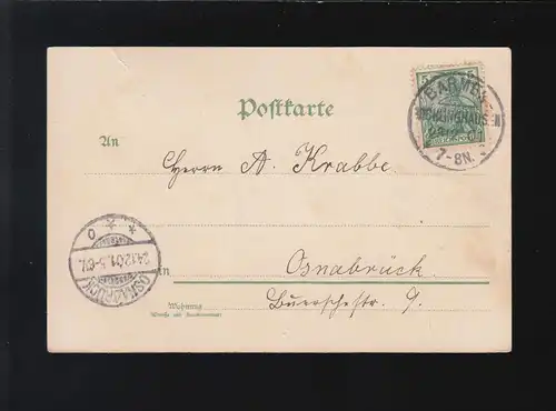 Fröhliche Weihnachten Tannenzweig Reisig Zapfen, Barmen/Osnabrück 23.+24.12.1901