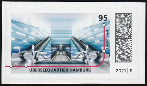 3607 U-Bahn-Station: Überseequartier Hamburg, sk aus FB 106, ** postfrisch