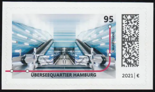 3607 U-Bahn-Station: Überseequartier Hamburg, sk aus FB 106, ** postfrisch