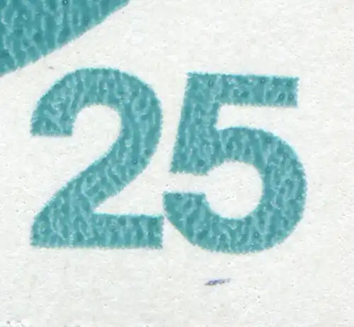 2837 Thuringer Glas 25 Pf: trait croisé au-dessous de la 5 de l'indication de valeur, case 35, **