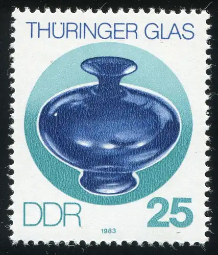 2837 Thuringer Glas 25 Pf: trait croisé au-dessous de la 5 de l'indication de valeur, case 35, **