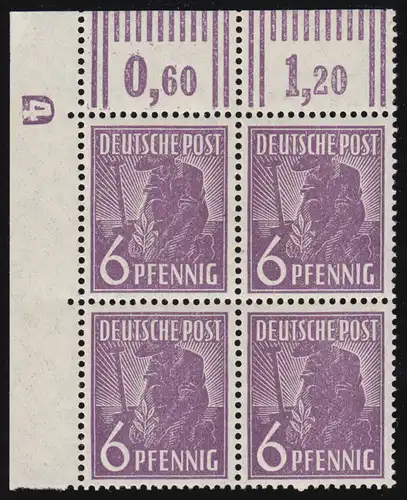944DZ Conseil de contrôle II 6 Pf. ER-Vbl. en haut à gauche avec signe duoal DZ 4 négatif **