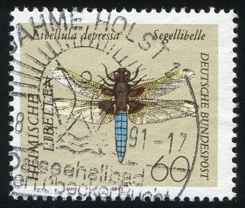 1546I Libelle à voile 60 Pf avec PLF I: Épargne à l'aile, champ 27, timbre spécial