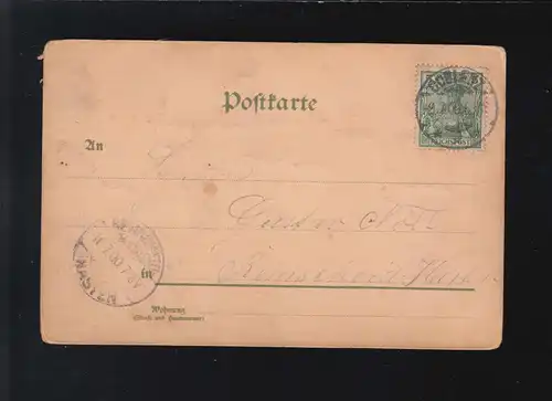 Salutation de Koblence Coblenzer Pont Rhin Nuit Lune Éclairage, Coblenz 9.7.1900